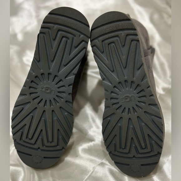 Ugg Cory II Boots Charcoal Gray Suede Shearling Classic Mini Short Ankle Sz 5 - Picture 11 of 16